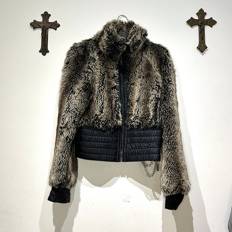 Reversible Miss Sixty Faux Fur And Black Jacket